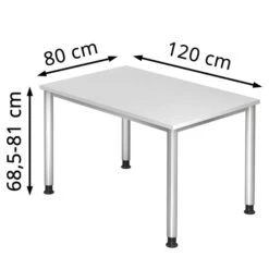 Hammerbacher Schreibtisch H-Serie, Weiß, Höhenverstellbar, 120 X 68,5-81 X 80cm -Geschäft Für Bürobedarf 76c3a4c6b8f5259ffa226f104dd19ac8da16f3cb schreibtisch hammerbacher h serie weiss