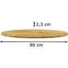 VidaXL Tischplatte 245986, Aus Massivholz, Rund, 90 X 2,3cm (ØxH), Eiche