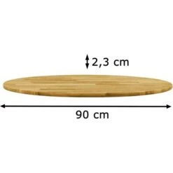 VidaXL Tischplatte 245986, Aus Massivholz, Rund, 90 X 2,3cm (ØxH), Eiche