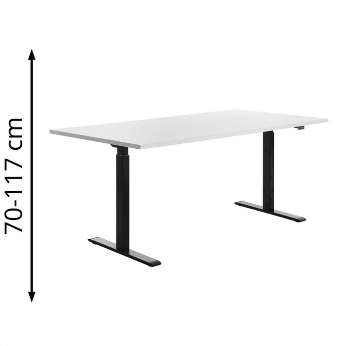 Topstar Schreibtisch E-Table, TTS18080SW, Elektrisch Höhenverst., 180 X 70-120 X 80cm, Weiß 3 Topstar Schreibtisch E-Table, TTS18080SW, Elektrisch Höhenverst., 180 X 70-120 X 80cm, Weiß