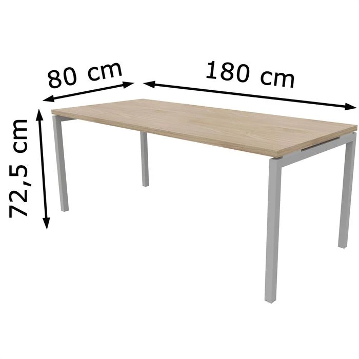 Quadrifoglio Schreibtisch Idea+ 01, Ulme / Silber, Maße: 180 X 80cm 7 Quadrifoglio Schreibtisch Idea+ 01, Ulme / Silber, Maße: 180 X 80cm – Bild 5