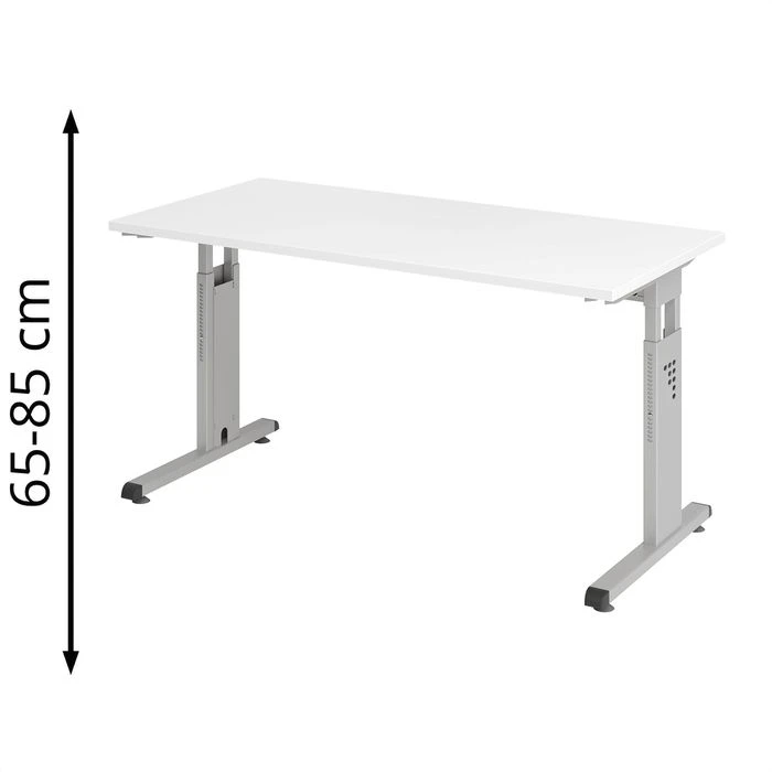 Hammerbacher Schreibtisch O-Serie, Weiß, Verstellbar, 140 X 65-85 X 67,2cm, Mini Office 3 Hammerbacher Schreibtisch O-Serie, Weiß, Verstellbar, 140 X 65-85 X 67,2cm, Mini Office