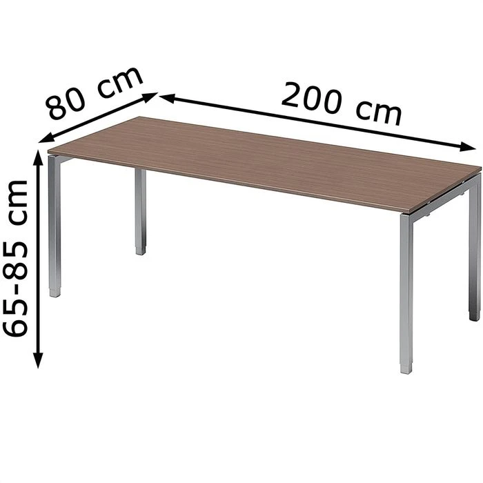 Bisley Schreibtisch Cito, DUH2008WN355, Nussbaum, Höhenverstellbar, 200 X 65-85 X 80cm 4 Bisley Schreibtisch Cito, DUH2008WN355, Nussbaum, Höhenverstellbar, 200 X 65-85 X 80cm – Bild 2