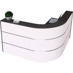 Kerkmann Empfangstheke Cento 2a, 3857, Weiß / Anthrazit, 180 X 110 X 180cm, Winkeltheke