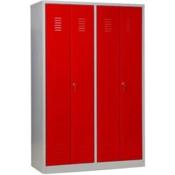 G-Office Spind WRC/4.18117.V2, Rot, Doppelspind, 4 Abteile, BxT: 117 X 50cm