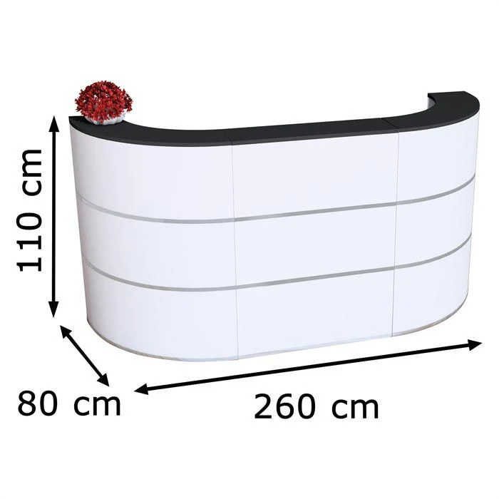 Kerkmann Empfangstheke Cento 3a, 3856, Weiß / Anthrazit, 260 X 110 X 80cm, Rezeption 6 Kerkmann Empfangstheke Cento 3a, 3856, Weiß / Anthrazit, 260 X 110 X 80cm, Rezeption – Bild 4