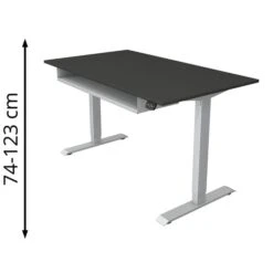 Kerkmann Schreibtisch Small Office, 10031013, Elektrisch Verstellbar 140 X 74-123 X 80 Anthrazit