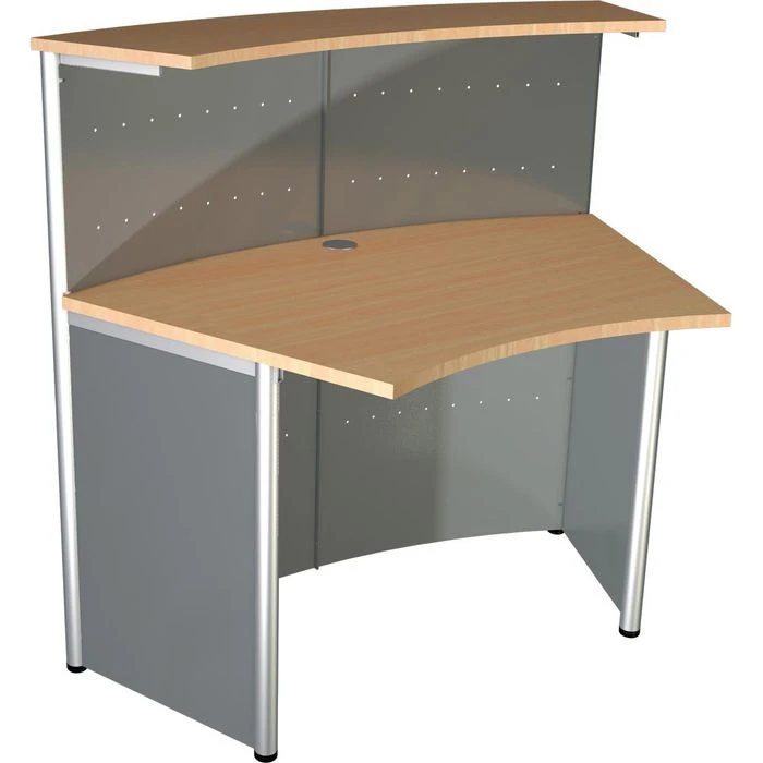 Kerkmann Empfangstheke Genua, Silber / Buche, 219 X 115 X 105cm, Bogentheke Mit Anbautisch 5 Kerkmann Empfangstheke Genua, Silber / Buche, 219 X 115 X 105cm, Bogentheke Mit Anbautisch – Bild 3