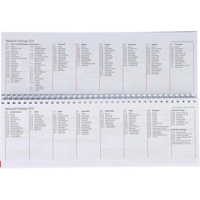 Herlitz Tischkalender Colour, 1 Woche Auf 2 Seiten, Quer, Register, 30 X 11 Cm 9 Herlitz Tischkalender Colour, 1 Woche Auf 2 Seiten, Quer, Register, 30 X 11 Cm – Bild 7