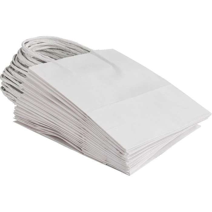 Folia Tragetaschen Weiß, 18 X 21cm, Papiertüten Mit Henkel, 20 Stück 6 Folia Tragetaschen Weiß, 18 X 21cm, Papiertüten Mit Henkel, 20 Stück – Bild 4