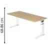 Hammerbacher Schreibtisch U-Serie, Verstellbar, 180 X 68-86 X 80cm, Eiche / Weiß -Geschäft Für Bürobedarf 9ea74496bb7f7c3c92740691407e2ac19e6f9080 schreibtisch hammerbacher u serie
