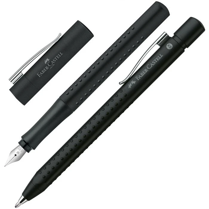 Faber-Castell Schreibset Grip 2011 Schwarz, Kugelschreiber & Füller, Etui Aus Metall 4 Faber-Castell Schreibset Grip 2011 Schwarz, Kugelschreiber & Füller, Etui Aus Metall – Bild 2