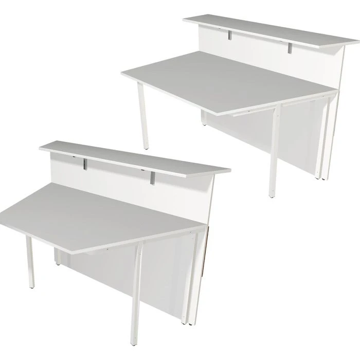 Kerkmann Empfangstheke Atlantis, Nussbaum / Weiß, 250 X 110 X 250cm, Winkeltheke Mit Anbautisch 5 Kerkmann Empfangstheke Atlantis, Nussbaum / Weiß, 250 X 110 X 250cm, Winkeltheke Mit Anbautisch – Bild 3