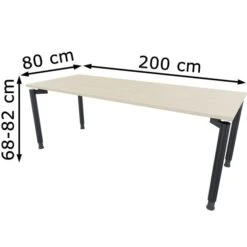 Fm-Büromöbel Schreibtisch Fm11, Königsahorn, Höhenverstellbar, 200 X 68-82 X 80cm -Geschäft Für Bürobedarf a4e824ab9212673f4b485ed820819f7d67783334 schreibtisch fm bueromoebel fm11 koenigsahorn