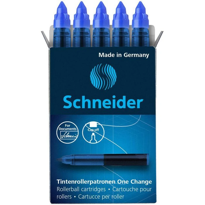 Schneider® Schneider Tintenrollermine One Change 185403, Strichbreite 0,6 Mm, Schreibfarbe Blau, 5 Stück 2 Schneider® Schneider Tintenrollermine One Change 185403, Strichbreite 0,6 Mm, Schreibfarbe Blau, 5 Stück