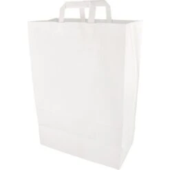Papstar Tragetaschen 86452, Weiß, 32 X 44cm, Papiertüten Mit Henkel, 50 Stück