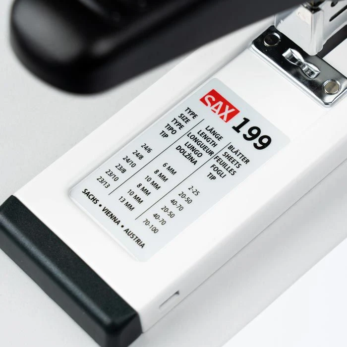 SAX Heftgerät Design 199, 0-199-19, Blockhefter, Heftleistung 100 Blatt, Schwarz 7 SAX Heftgerät Design 199, 0-199-19, Blockhefter, Heftleistung 100 Blatt, Schwarz – Bild 5