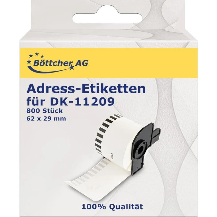Böttcher-AG Brother-Etiketten Für Brother DK-11209, Weiß, 62 X 29 Mm, 800 Adress-Etiketten Permanent 3 Böttcher-AG Brother-Etiketten Für Brother DK-11209, Weiß, 62 X 29 Mm, 800 Adress-Etiketten Permanent
