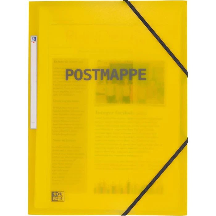 Oxford Postmappe 400102220, A4, Gelb, Aus Kunststoff, 3 Einschlagklappen, Gummizug 6 Oxford Postmappe 400102220, A4, Gelb, Aus Kunststoff, 3 Einschlagklappen, Gummizug – Bild 4