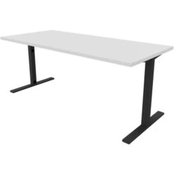 Quadrifoglio Schreibtisch Idea+ Tube, Maße: 180 X 80cm, Weiß / Dunkelgrau