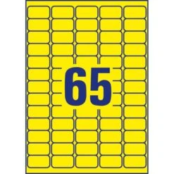 Avery Zweckform L7651Y-25 Universaletiketten, Neon-gelb, 38,1 X 21,2mm, Ablösbar, 25 Blatt, 1625 Stück -Geschäft Für Bürobedarf abfaa7f2e4844fcbbcacf3442bf96e94743f8cc5 universaletiketten zweckform l7651y 25 neon gelb