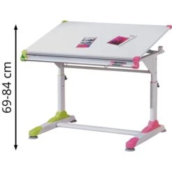 Inter-Link Kinderschreibtisch 2Colorido, Höhenverstellbar, 100 X 69-84 X 66cm, Weiß