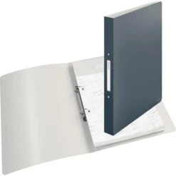 Leitz Ringbuch 4238-00-89, Cosy, A4, 2 Ringe, Ring-Ø 25mm, Grau