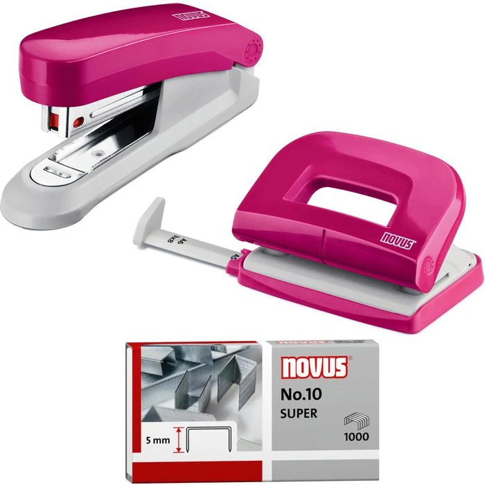 Novus Heftgerät Twinset E15/E210, 020-1875, Set, 3-teilig, Heftleistung 15 Blatt, Pink 3 Novus Heftgerät Twinset E15/E210, 020-1875, Set, 3-teilig, Heftleistung 15 Blatt, Pink