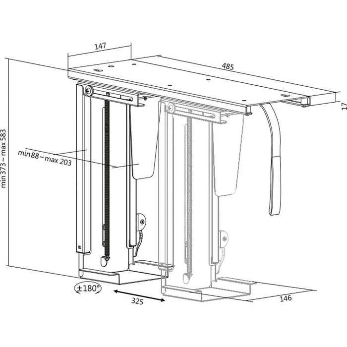 LogiLink PC-Halterung EO0031, Zum Unterbau Für Schreibtische, Schwarz 5 LogiLink PC-Halterung EO0031, Zum Unterbau Für Schreibtische, Schwarz – Bild 3