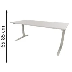 Fm-Büromöbel Schreibtisch Fm69, Lichtgrau, Höhenverstellbar, 200 X 65-85 X 80cm
