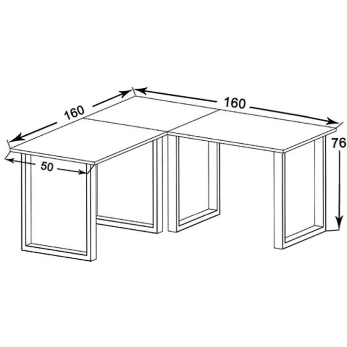 VCM Schreibtisch Lona, 916403, Grau, Maße: 160 X 160cm, L-Form 5 VCM Schreibtisch Lona, 916403, Grau, Maße: 160 X 160cm, L-Form – Bild 3
