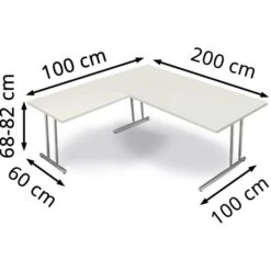 Kerkmann Schreibtisch Artline 7682, Weiß, Höhenverstellbar, 200 X 68-82 X 200cm, L-Form -Geschäft Für Bürobedarf b6c883518f93625537d890f5a6a268292a8aa428 schreibtisch kerkmann artline 7682 weiss