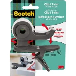 Scotch Klebefilmabroller Clip & Twist, Grau, Tischabroller Für Kleberollen 19mm X 33m -Geschäft Für Bürobedarf ba2900b64c592aee2d0f1ded81ab8f5b9503bc3a klebefilmabroller scotch clip und twist grau