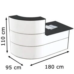 Kerkmann Empfangstheke Cento 2, 3851, Weiß / Anthrazit, 180 X 110 X 95cm, Mit Anbautisch -Geschäft Für Bürobedarf ba366e25e55928b8ae144b16aa0706450c534306 empfangstheke kerkmann cento 2 3851