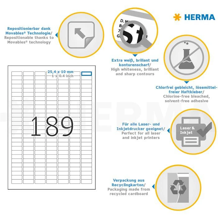 Herma 10001 Preisetiketten 25,4x10 Mm Ablösbar – Bild 4