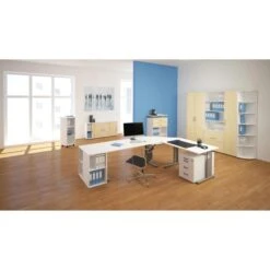 Geramöbel Schreibtisch Flex S-617316-WS, Weiß, Verstellbar, 216,6 X 68-82 X 113cm, 135° Winkel -Geschäft Für Bürobedarf bdaa0bab338ebffb24bcbc281a99cbaf1074e227 schreibtisch geramoebel flex s 617316 ws weiss