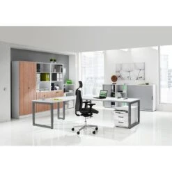 Hammerbacher Schreibtisch R-Serie, Verstellbar, 180 X 65-85 X 80, Nussbaum / Graphit -Geschäft Für Bürobedarf bf45ee0f4ffe3b441c04b7f59c7a71347bbf3782 schreibtisch hammerbacher r serie