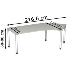 Geramöbel Schreibtisch Flex S-555316-LS, Lichtgrau, Verstellbar, 216,6 X 68-80 X 113cm, 135° Winkel -Geschäft Für Bürobedarf bfb56f91b8df7aa9cc8d4041c6ba0c6db240650e schreibtisch geramoebel flex s 555316 ls lichtgrau