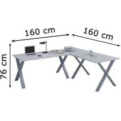 VCM Schreibtisch Lona, 916543, Grau, Maße: 160 X 160 X 80cm, L-Form 7 VCM Schreibtisch Lona, 916543, Grau, Maße: 160 X 160 X 80cm, L-Form -Geschäft Für Bürobedarf c238edc482aec373286701eb25f572074fcdc333 schreibtisch vcm lona 916543 grau