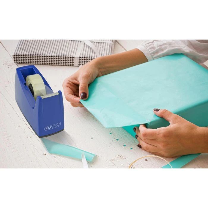 RAPESCO Klebefilmabroller 0774, 300, Blau, Tischabroller Für Kleberollen 25mm X 33m 6 RAPESCO Klebefilmabroller 0774, 300, Blau, Tischabroller Für Kleberollen 25mm X 33m – Bild 4