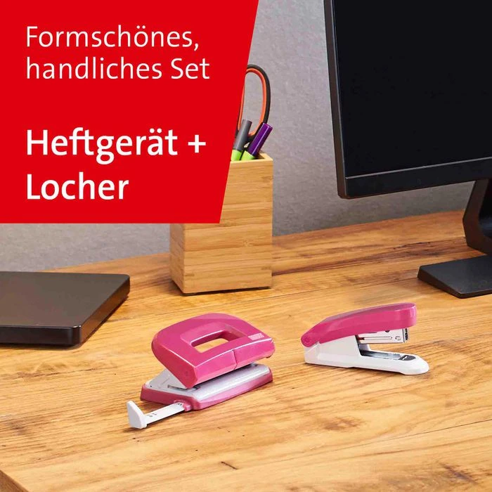 Novus Heftgerät Twinset E15/E210, 020-1875, Set, 3-teilig, Heftleistung 15 Blatt, Pink 4 Novus Heftgerät Twinset E15/E210, 020-1875, Set, 3-teilig, Heftleistung 15 Blatt, Pink – Bild 2