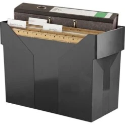 Böttcher-AG Hängebox A4, Für 20 Hängemappen, Ohne Deckel, Schwarz