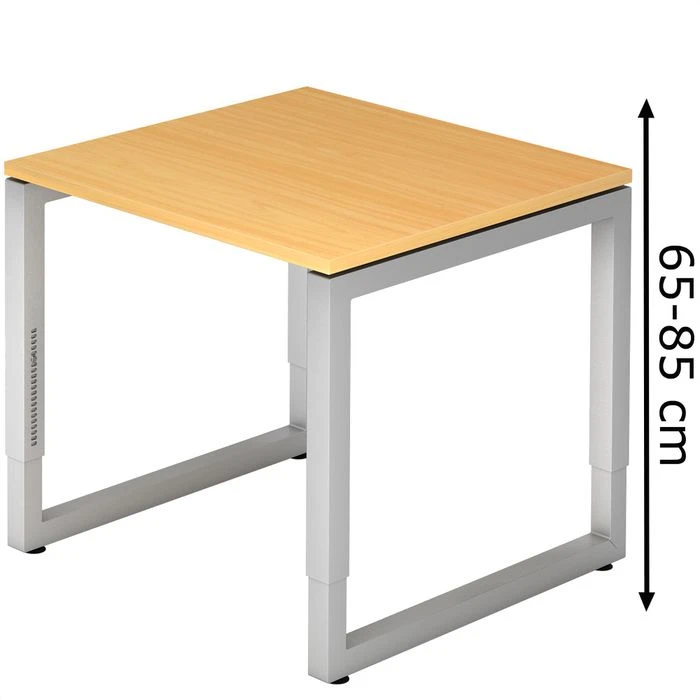 Hammerbacher Schreibtisch R-Serie, Buche, Höhenverstellbar, 80 X 65-85 X 80cm 3 Hammerbacher Schreibtisch R-Serie, Buche, Höhenverstellbar, 80 X 65-85 X 80cm