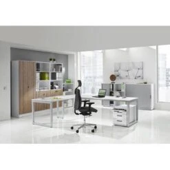 Hammerbacher Schreibtisch R-Serie, Nussbaum, Höhenverstellbar, 80 X 65-85 X 80cm -Geschäft Für Bürobedarf cf1f8e574ec1217aae0ef071b9c2f68d80e58cd8 schreibtisch hammerbacher r serie nussbaum