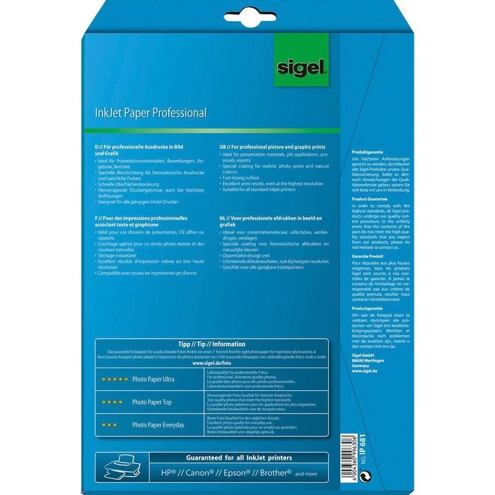 Sigel IP 681 Inkjet Paper Professional A4 200g 4 Sigel IP 681 Inkjet Paper Professional A4 200g – Bild 2
