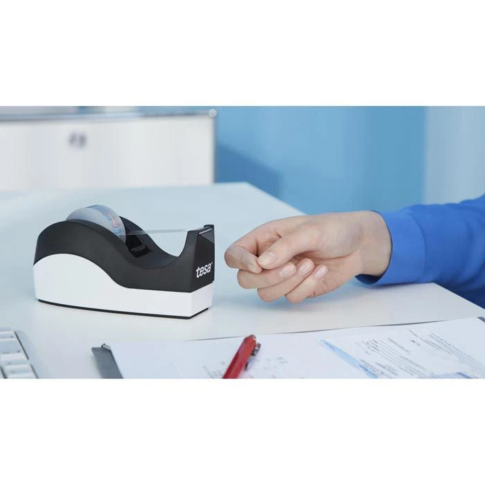 Tesa Klebefilmabroller 53915 Orca, Schwarz/weiß, Tischabroller Für Kleberollen 19mm X 33m 4 Tesa Klebefilmabroller 53915 Orca, Schwarz/weiß, Tischabroller Für Kleberollen 19mm X 33m – Bild 2