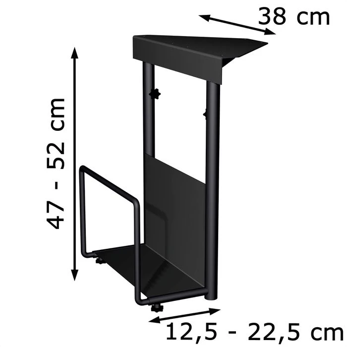 PC-Halterung Geramöbel Zum Unterbau Für Schreibtische, Anthrazit 4 PC-Halterung Geramöbel Zum Unterbau Für Schreibtische, Anthrazit – Bild 2
