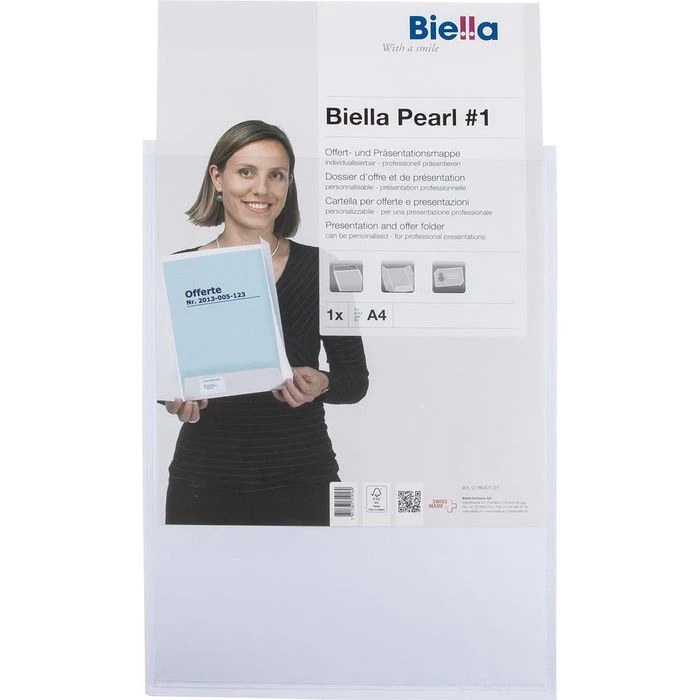 Biella Pearl 1 Präsentationsmappe A4 Karton Weiß 5 Biella Pearl 1 Präsentationsmappe A4 Karton Weiß – Bild 3