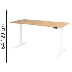 Hammerbacher Schreibtisch XDKB 19, Eiche, Elektrisch Höhenverstellbar, 180 X 64-129 X 80cm