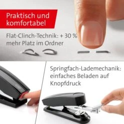 Novus B4FC Heftgerät, Flat-Clinch, Heftleistung 50 Blatt, Schwarz -Geschäft Für Bürobedarf d5424276f083fcb7f8d7d48abaf83af30d38e29d heftgeraet novus b4fc 020 1423 flat clinch
